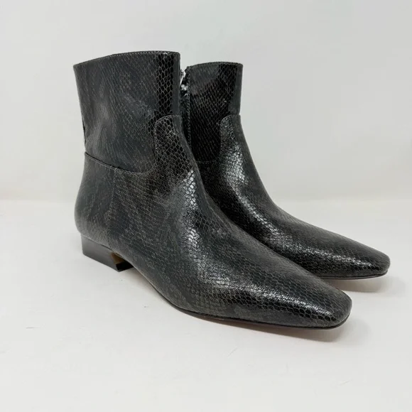 New Free People Easy Does It Ankle Boot Snake Print Vegan Leather Sz 8 - Picture 3 of 14